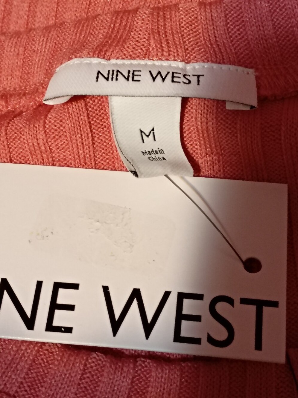 NWT Nine West Ladies Ribbed Sleeveless Midi Dress in Coral Sz M - Picture 8 of 8